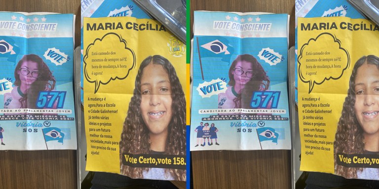 Estudantes fazem campanha eleitoral para o Parlamento Jovem