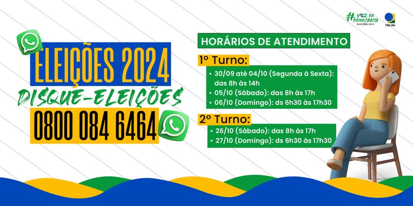 O serviço estará ativo no primeiro e segundo turno das eleições através do 0800 084 6464